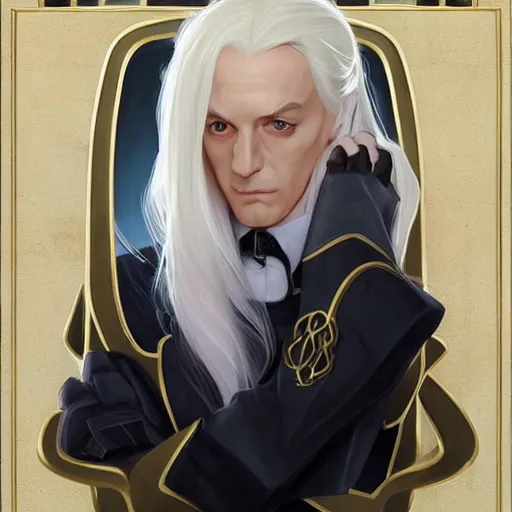 Prompt: Lucius Malfoy league of legends on his day off, highly detailed, digital painting, artstation, concept art, smooth, sharp focus, illustration, ArtStation, art by artgerm and greg rutkowski and alphonse mucha and Edmund Blair Leighton and Charlie Bowater