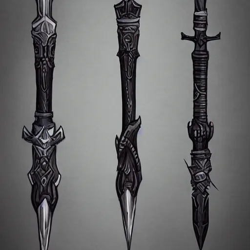 Prompt: concept art of small totemic dagger weapon, symmetry, dagger design, fantasy dagger, fantasy, behance, pinterest, deviantart, artstation, weapons concept art, design, rpg, weapon, detailed, digital art, incredible, digital painting