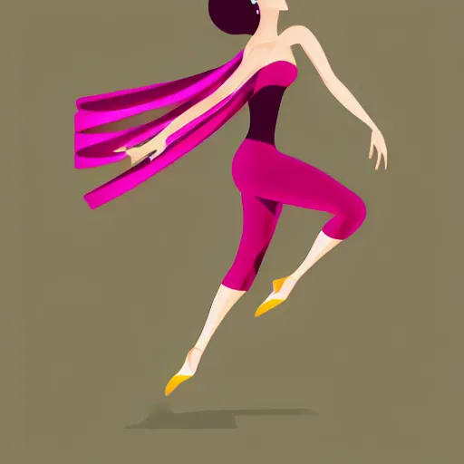 Image similar to a vector illustration of a beautiful woman dancing, complex shading, highly detailed, adobe illustrator, digital art, trending on artstation