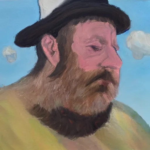 Image similar to neckbeard in his natural habitat, masterpiece, oil paint