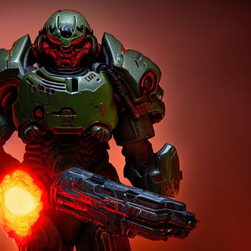 Image similar to doom slayer from doom eternal, photography