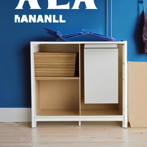 Image similar to throw trash in container, IKEA manual