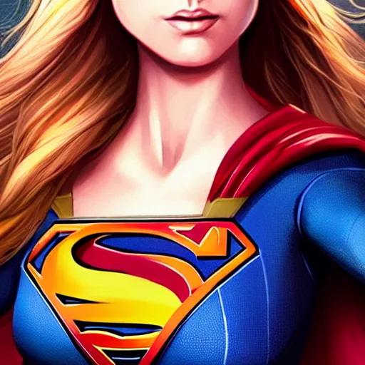 Image similar to supergirl, fierce look, highly detailed, charlie bowater character art.