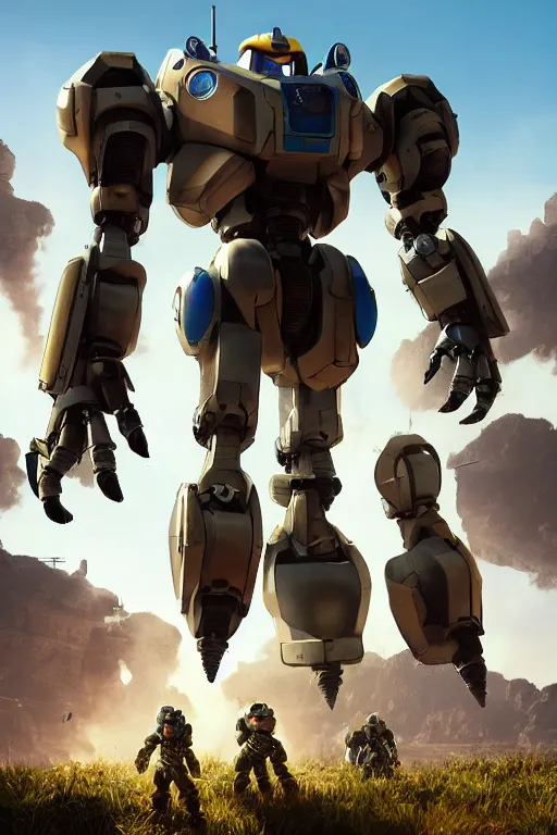 Image similar to mechwarrior 5 : mercenaries mech megaman transformer robot boss tank engine game octane render, 4 k, hd 2 0 2 2 3 d cgi rtx hdr style chrome reflexion glow fanart, global illumination ray tracing hdr fanart arstation by ian pesty by jesper ejsing pixar and disney unreal zbrush central hardmesh