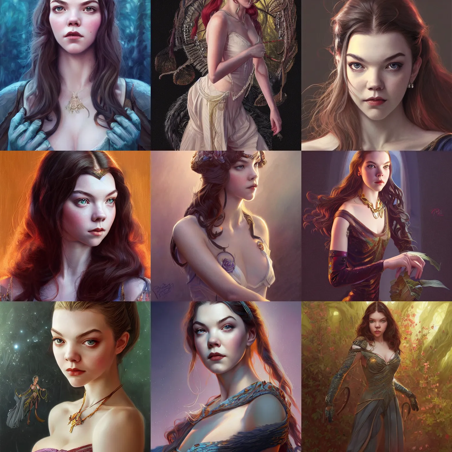 Prompt: Adult Anya Taylor-Joy as a heroine, intricate, elegant, highly detailed, centered, digital painting, artstation, concept art, smooth, sharp focus, illustration, art by artgerm and donato giancola and Joseph Christian Leyendecker, Ross Tran, WLOP
