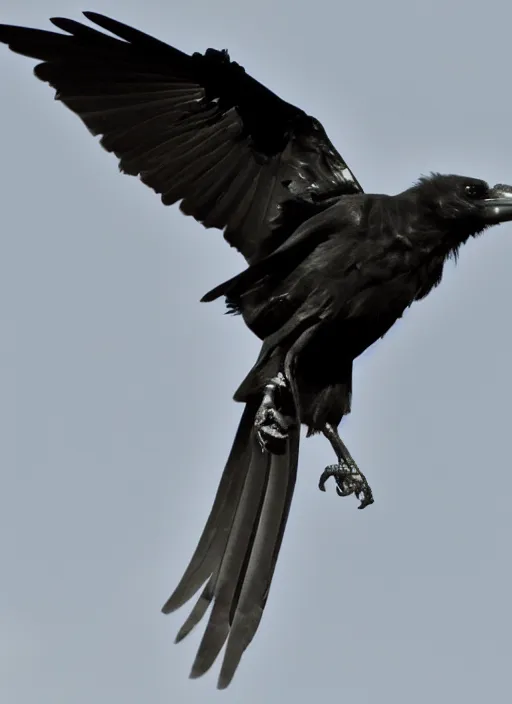 Prompt: a highly detailed ultra realistic photograph of a crow pilot