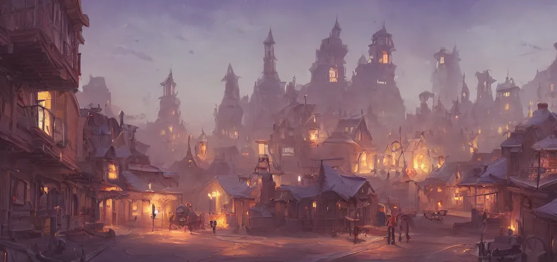 Image similar to concept art by sylvain sarrailh of a steampunk town