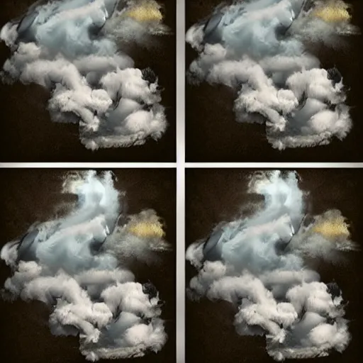 Image similar to smoke reminiscent of different color animals, smoke, parlor, cgsociety