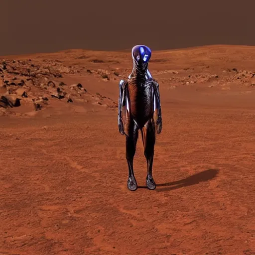 Prompt: realistic photo of an alien on mars, high quality, alien, very beautiful