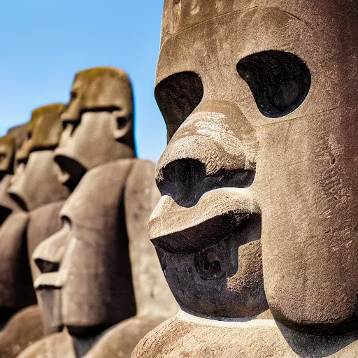 Prompt: photo of a moai statue of pikachu, 2 4 mm lens