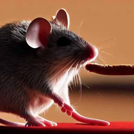 Prompt: a realistic photo of a mouse smoking a cigar, uhd, 8k, paparazzi