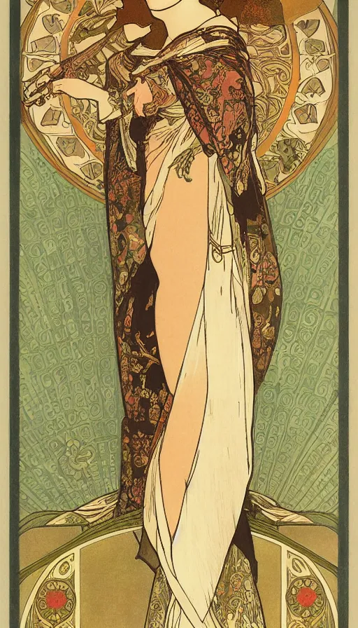 Image similar to the empress by mucha