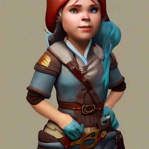 Prompt: DND 5e young adult female gnome artificer, high detail, cinematic, cgsociety 8k