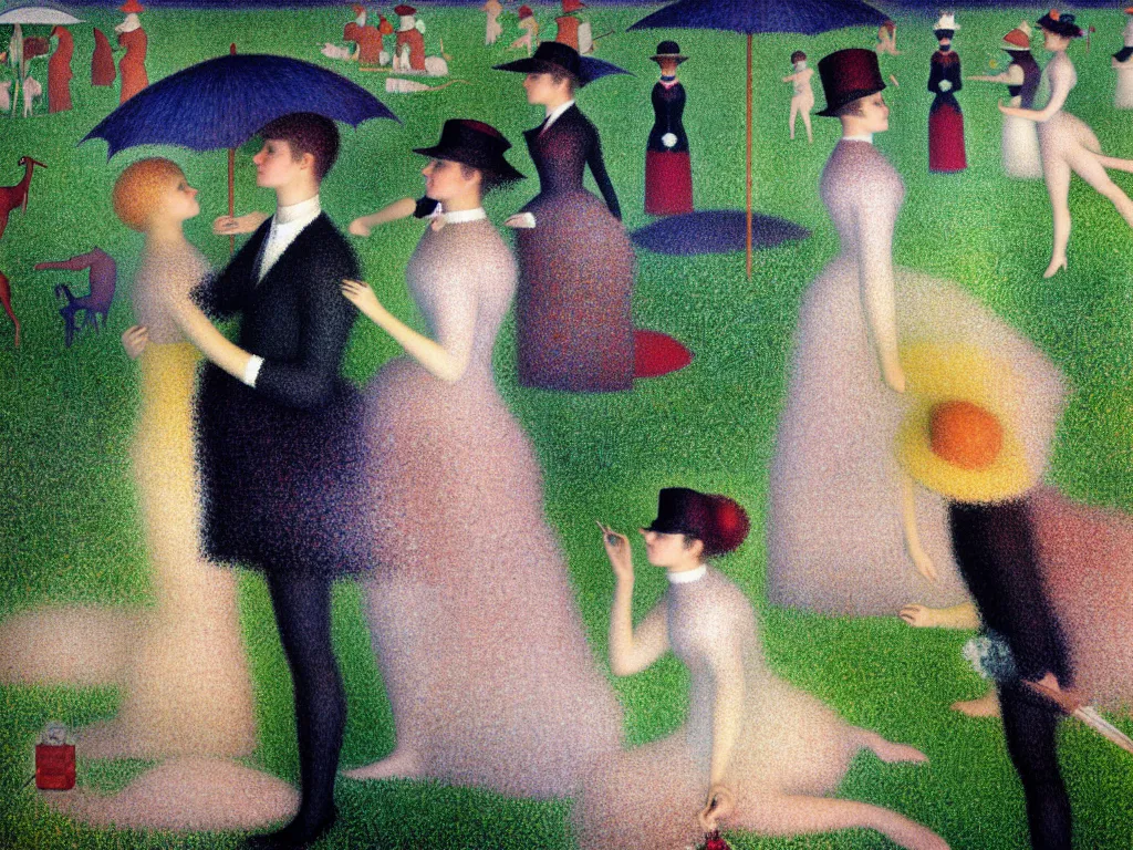 Image similar to fragrance advertising campaign by georges seurat detailed, intricate