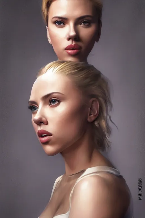 Image similar to scarlett johansson in the style of stefan kostic, realistic, full body, sharp focus, 8 k high definition, insanely detailed, intricate, elegant, art by stanley lau and artgerm