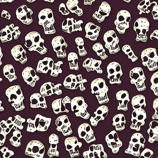 Prompt: skulls dancing along with a bunch of bones, world melting, 8 0 s science fiction, insanity, transparent background