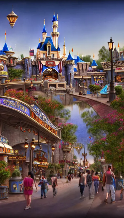 Prompt: a beautiful photorealistic of disneyland on skid row by b. v. doshi, architecture island, archdaily, wallpaper, highly detailed, trending on artstation.
