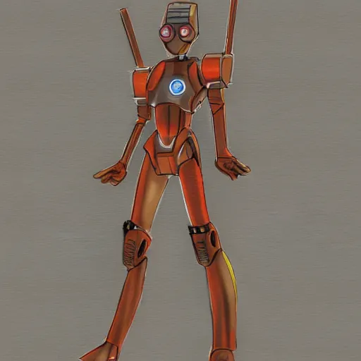 Image similar to a Hyperdetailedaward winning Sketch of HK-47 from Knights of the Old Republic