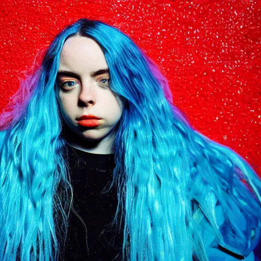 Prompt: billie eilish made of legos, photograph, wide shot, 4 k, cinematic, vibrant lighting, bright, saturated