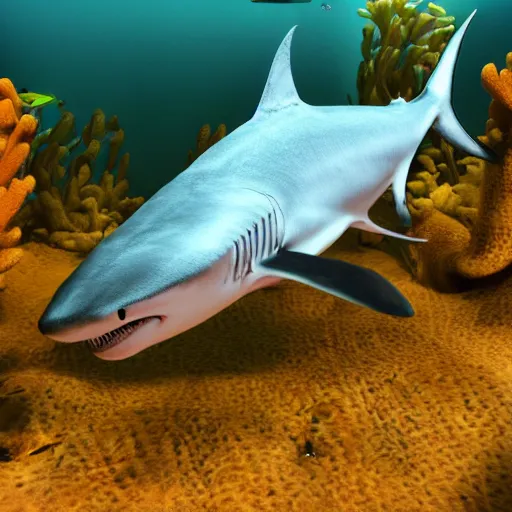 Image similar to shark anthony, in the style of fvckrender, ultra super mega photorealistic, portrait, unreal engine 5, aquarium,