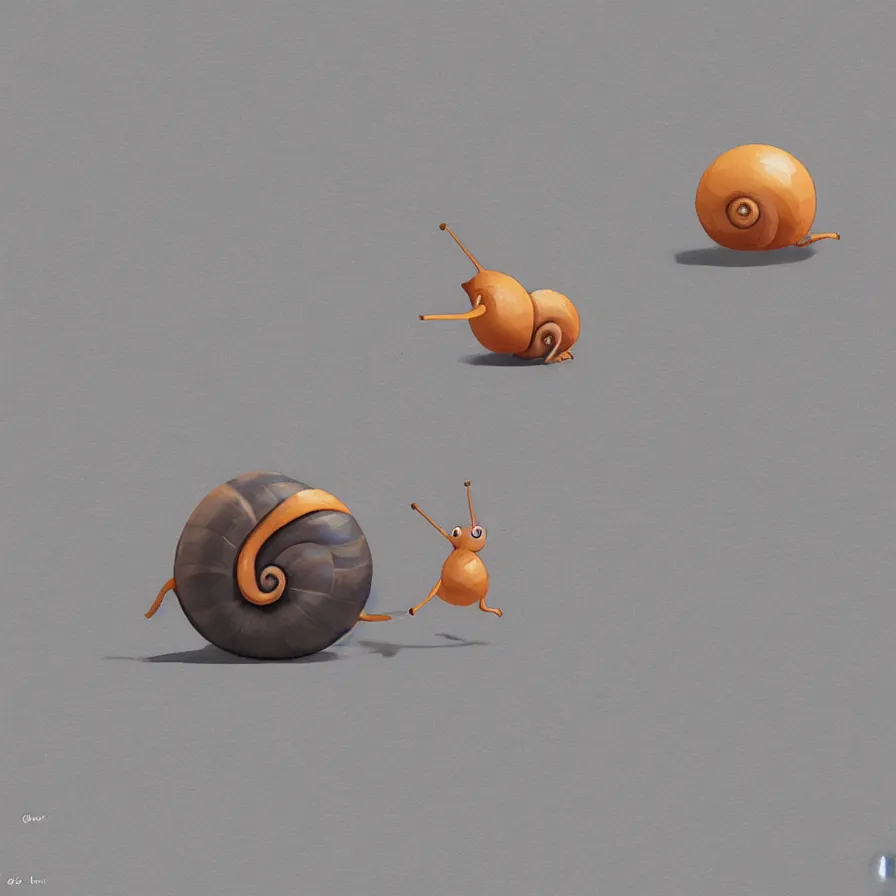 Image similar to A perfectly drawn snail is walking on the ground, art by Goro Fujita, ilustration, concept art, sharp focus, ArtStation, Deviantart