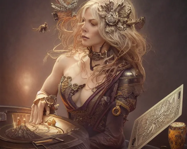 Image similar to photography of laurie lipton, deep focus, d & d, fantasy, intricate, elegant, highly detailed, digital painting, artstation, concept art, matte, sharp focus, illustration, hearthstone, art by artgerm and greg rutkowski and alphonse mucha