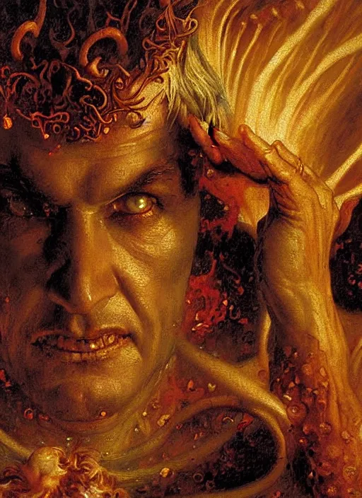 Prompt: close up of the seventh circle of hell from dante's divine comedy. highly detailed painting by gaston bussiere, craig mullins, j. c. leyendecker 8 k