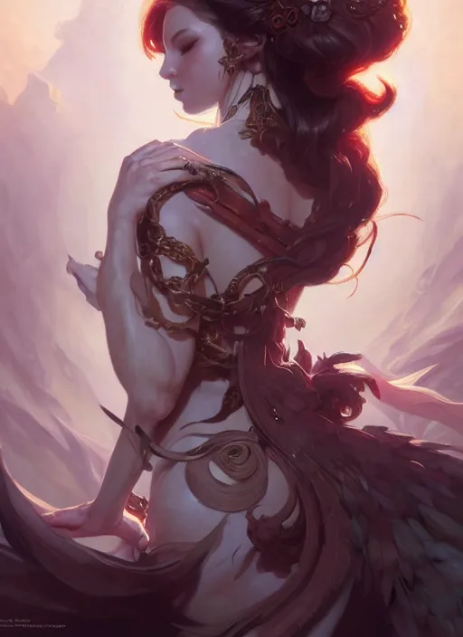 Image similar to summoner with a cute death elemental, fantasy, intricate, elegant, highly detailed, digital painting, artstation, concept art, wallpaper, smooth, sharp focus, illustration, art by artgerm and greg rutkowski and alphonse mucha