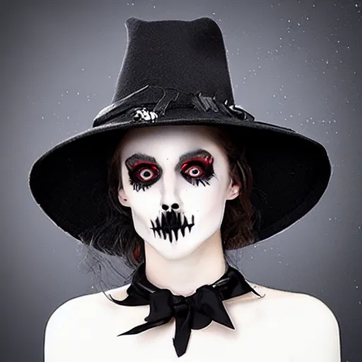 Image similar to wicher hat, spooky style