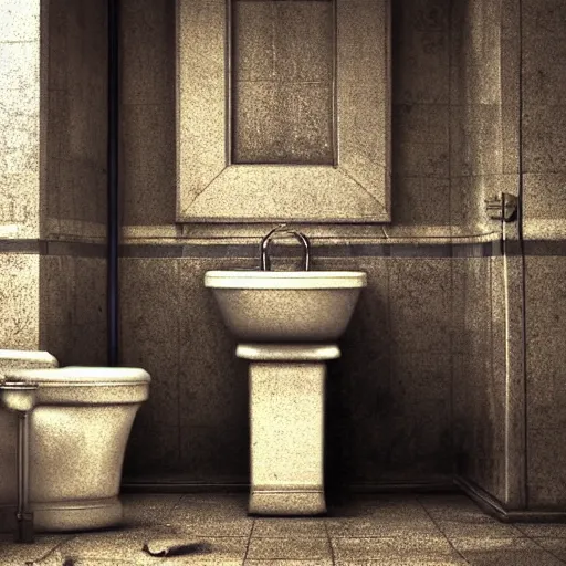 Image similar to hyperrealistic mixed media high resolution painting of a Toilet, stunning 3d render inspired art by István Sándorfi and Greg Rutkowski and Unreal Engine, perfect symmetry, dim volumetric lighting, 8k octane beautifully detailed render, post-processing, extremely hyper-detailed, intricate, epic composition, highly detailed attributes, highly detailed atmosphere, cinematic lighting, masterpiece, trending on artstation, very very detailed, masterpiece, stunning, flawless structure, lifelike texture, perfection,