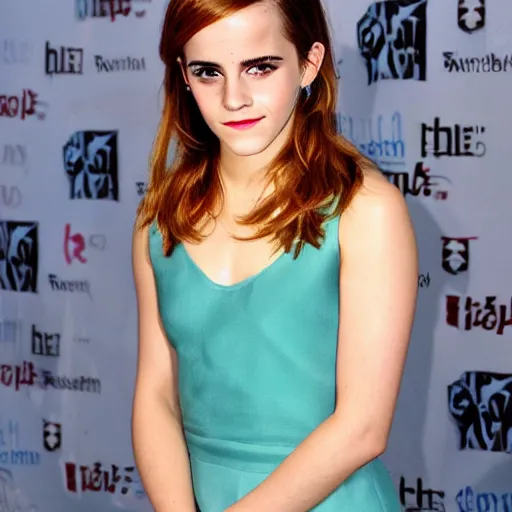 Image similar to Emma Watson cross eyed