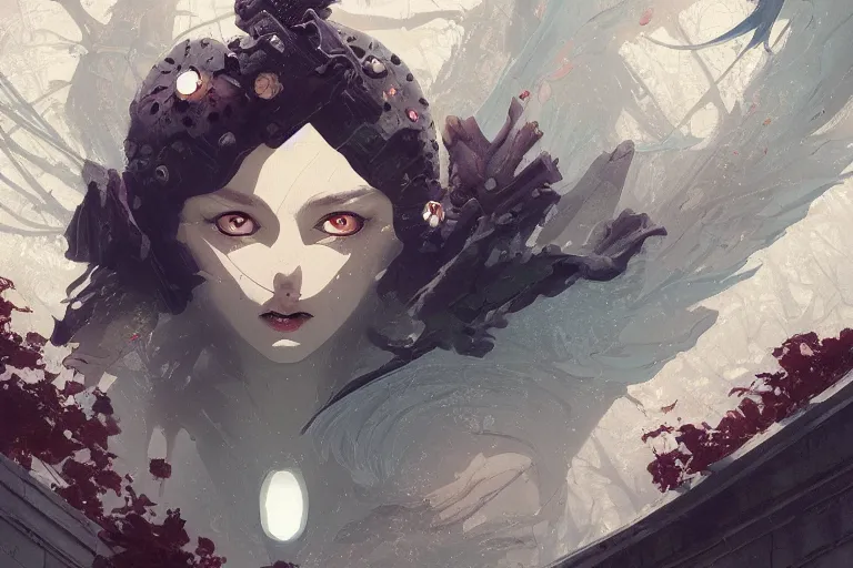 Image similar to unexplained phenomena intricate, elegant, sharp focus, illustration, highly detailed, concept art, matte, trending on artstation, anime, art by james jean and artgerm and brian despain and alberto mielgo, greg rutkowski, wlop, ilya kuvshinov, strong strokes