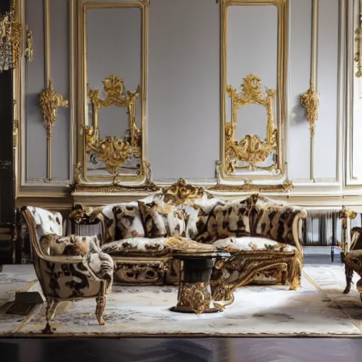 Prompt: ikea baroque living room