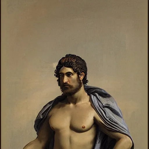 Image similar to bosski roman as greek god portrait