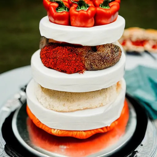 Image similar to meat - stuffed pepper wedding cake