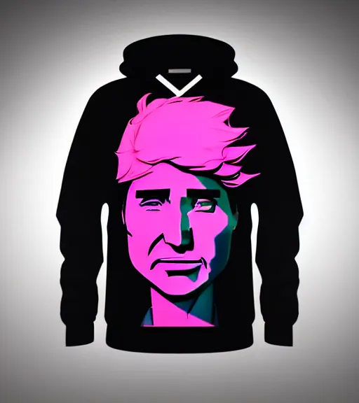 Image similar to face icon stylized minimalist justin trudeau pink hoody glock!!, loftis, cory behance hd by jesper ejsing, by rhads, makoto shinkai and lois van baarle, ilya kuvshinov, rossdraws global illumination