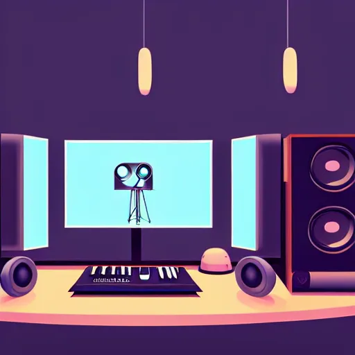 Image similar to 2 d empty music studio, design, vector art, digital art, portrait, 4 k, 8 k, sharp focus, smooth, illustration, room, concept art