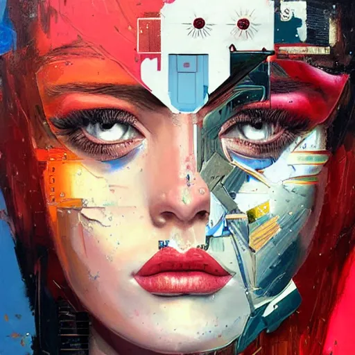 Image similar to portrait of female android, by sandra chevrier and fra angelico