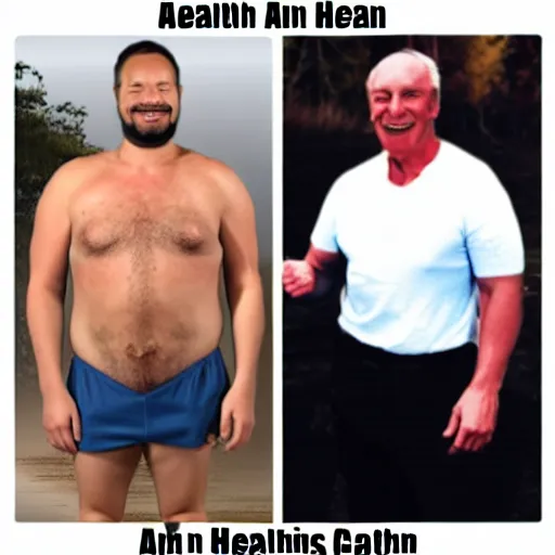 Image similar to a healthy man compared to an unhealthy man