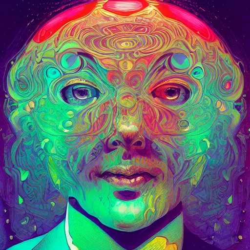 Prompt: An extremely psychedelic experience, colorful, surreal, 🍄dramatic lighting, cosmonaut, LSD, face, detailed, intricate, elegant, highly detailed, digital painting, artstation, concept art, smooth, sharp focus, illustration, art by Sam Spratt, Dan Mumford, Artem Demura and Alphonse Mucha