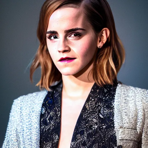 Prompt: Emma Watson doing Victoria Secret, XF IQ4, f/1.4, ISO 200, 1/160s, 8K, RAW, unedited, symmetrical balance, in-frame