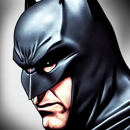 Image similar to photorealistic batman is wearing a hoodie. hyperdetailed photorealism