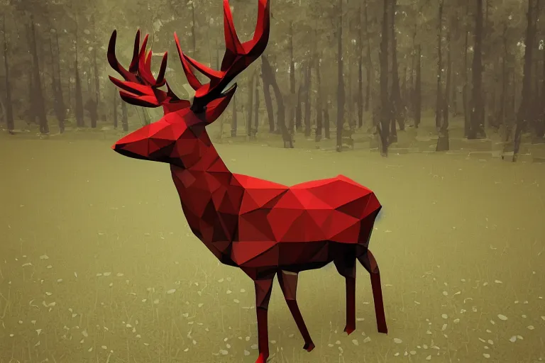 Image similar to lowpoly art of red deer