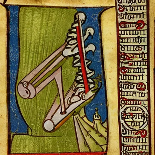 Image similar to medieval illustration of the biggest musical instrument