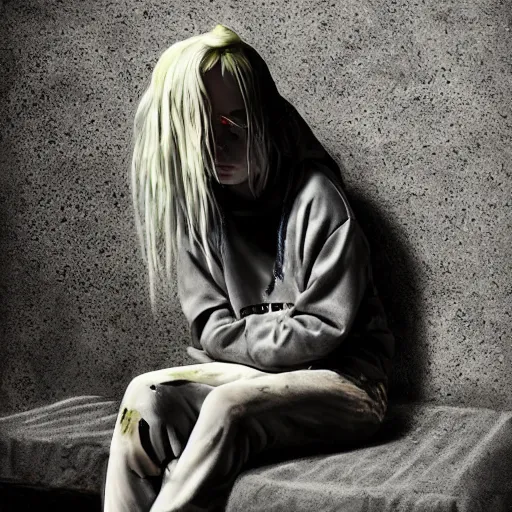 Prompt: painting of billie eilish by michal karcz