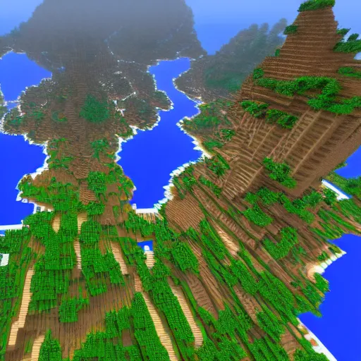 Prompt: overhead view of beautiful flat earth in style of morrowind minecraft, ultra detailed
