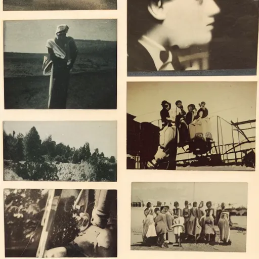 Prompt: a collage of vintage photographs