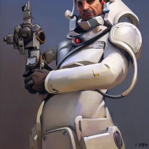 Image similar to greg manchess portrait painting of fully armored doctor who as overwatch character, medium shot, asymmetrical, profile picture, organic painting, sunny day, matte painting, bold shapes, hard edges, street art, trending on artstation, by huang guangjian and gil elvgren and sachin teng