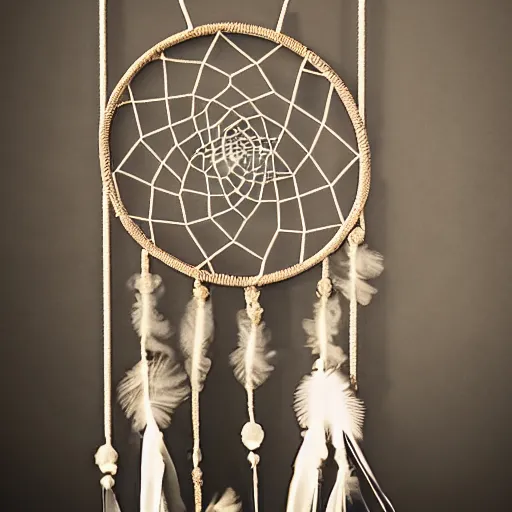 Prompt: photo of an industrial dream catcher