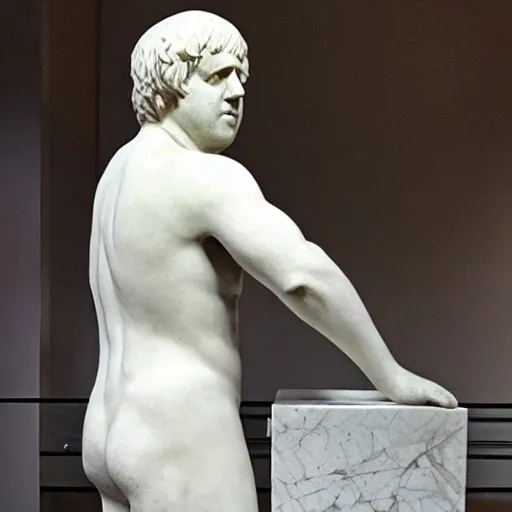 Image similar to boris johnson as a greek marble statue